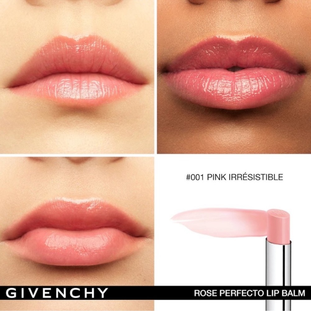 🌸 Givenchy Rose Perfecto Lip Balm Travel Size - 001 Pink Irresistible - Picture 2 of 5